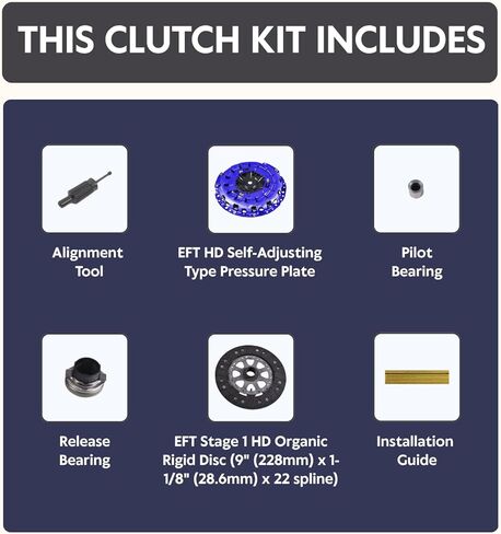 EFT HD Stage 1 Clutch Kit for BMW 128i 325i 328i 525i 528i Z4 N52B30 6-Speed - OEM Replacement for Smooth Engagement - Precise Fit - 350HP & 310 ft/lbs Torque Capacity - Offers 12 Month Brand Warranty in Saudi Arabia