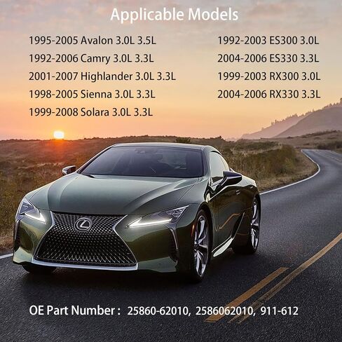 25860-62010 911-612 صمام تبديل فراغ تويوتا الملف اللولبي VSV يناسب 1992-2007 تويوتا كامري سيينا أفالون هايلاندر سولورا 92-06 لكزس ES RX 300 330، استبدل صمام 2586062010 EGR in Saudi Arabia