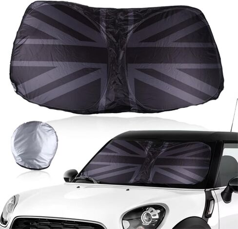 Grey Jack Car Windshield Sun Shade for Mini Cooper F55 F56 F57 F60 R55 R56 R57 R58 R59 R60, Blocks 99% Heat Summer Essentials in Saudi Arabia