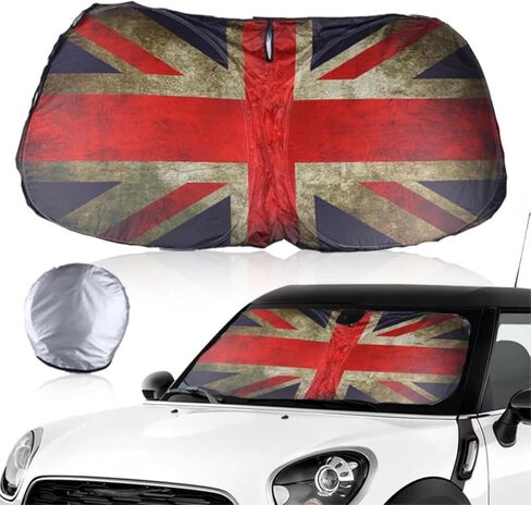 Grey Jack Car Windshield Sun Shade for Mini Cooper F55 F56 F57 F60 R55 R56 R57 R58 R59 R60, Blocks 99% Heat Summer Essentials in Saudi Arabia