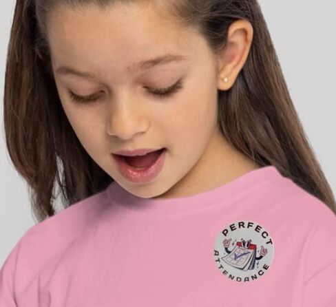 School Award pin: PERFECT ATTENDANCE AWARD - 2.25" pinback button for student recognition - pack of 10 in Kuwait