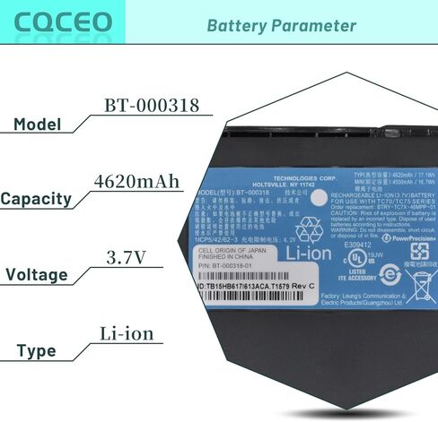 6 حزمة BT-000318 4620mah استبدال البطارية لزيبرا TC70 TC72 TC75 TC77 TC55 TC70X TC75X TC700H TC700K TC720L TC75BH TC75EK TC75AH TC75GK TC77HL BT-000318-01 بطارية ماسح الباركود BTRY-TC7X-46MA2 in Saudi Arabia