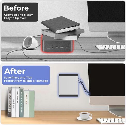 حامل معدني صغير للكمبيوتر الشخصي لجهاز ACEMAGIC V1، M1، W1، K1، Intel Cere i9 Mini PC، Vesa/الجدار/تحت المكتب، فقط لحامل الحائط ACEMAGIC Mini PC، سهل التركيب، أسود in Saudi Arabia