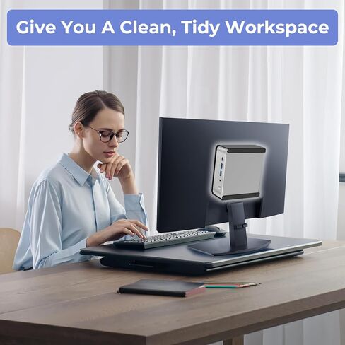 حامل معدني صغير للكمبيوتر الشخصي لجهاز ACEMAGIC V1، M1، W1، K1، Intel Cere i9 Mini PC، Vesa/الجدار/تحت المكتب، فقط لحامل الحائط ACEMAGIC Mini PC، سهل التركيب، أسود in Saudi Arabia
