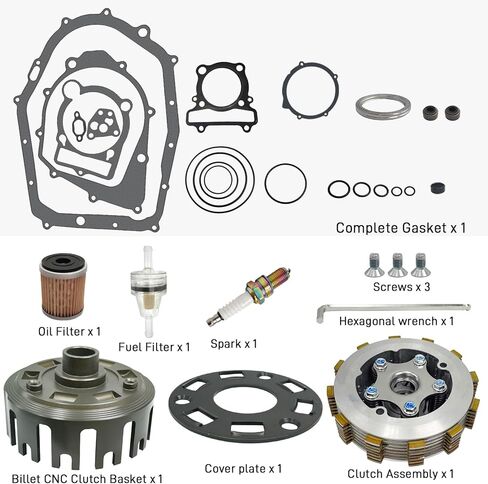 Clutch Kit & Billet CNC Basket Complete Gasket for Yamaha Warrior 350 1987-2004 Raptor 350 2004-2013 Big Bear 350 4x4 1987-1997 Big Bear 350 2x4 1996-1998 Kodiak 400 1993-1998 in Saudi Arabia
