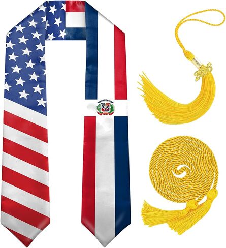 HSELOGI التخرج سرق فئة 2024 مع شرابة كاب، وحبل شرف - وشاح تخرج علم مختلط ليوم التخرج 72 بوصة in Kuwait