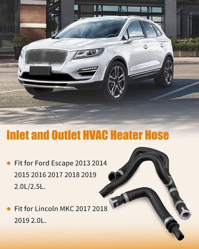 خرطوم سخان HVAC للمدخل والمخرج مناسب لسيارة Ford Escape 2013-2019 2.0L/2.5L، مناسب لسيارة Lincoln MKC 2017-2019 2.0L، استبدال خرطوم سخان مياه المحرك CV6Z-18472-T CV6Z-18472-W in Saudi Arabia