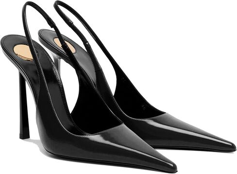 THESHY المرأة وأشار اصبع القدم Slingback الكعوب Stiletto عالية الكعب فو الجلود تمتد حزام الانزلاق على عارية الذراعين مضخات الأزياء اللباس أحذية للنساء in Kuwait