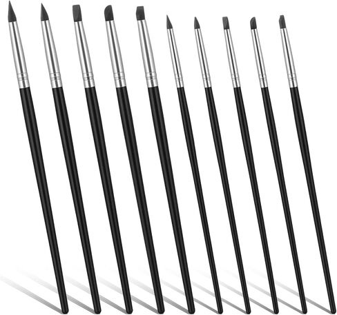 10 Pack Silicone Paint Brushes Silicone Rubber Tip Paint Pens Brushes Flexible Clay Carving Tools Silicon Color Shapers Brush Professional Sculpting Tool for Artwork Shaping Carving Handicraft Pottery in Saudi Arabia