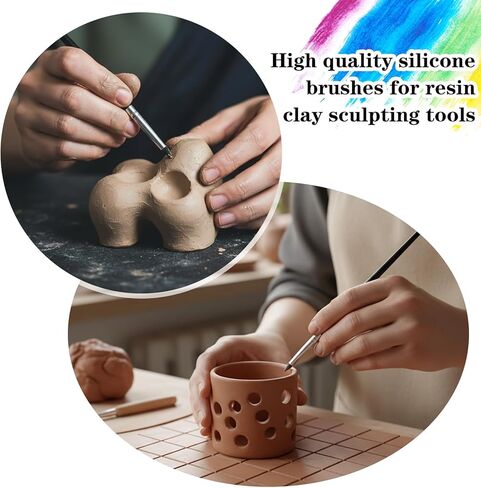 10 Pack Silicone Paint Brushes Silicone Rubber Tip Paint Pens Brushes Flexible Clay Carving Tools Silicon Color Shapers Brush Professional Sculpting Tool for Artwork Shaping Carving Handicraft Pottery in Saudi Arabia