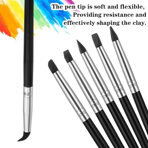 10 Pack Silicone Paint Brushes Silicone Rubber Tip Paint Pens Brushes Flexible Clay Carving Tools Silicon Color Shapers Brush Professional Sculpting Tool for Artwork Shaping Carving Handicraft Pottery in Saudi Arabia