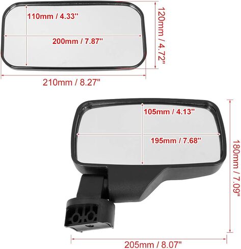 X AUTOHAUX 1.75 "2" المشبك UTV مجموعة مرآة جانبية لمركز الرؤية الخلفية لبولاريس RZR للحارس لياماها لكاواساكي لهوندا ل Can Am in Saudi Arabia