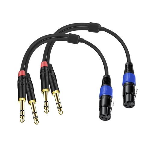 كابل Jozzai 6.35 مم مزدوج TRS إلى XLR أنثى للميكروفون، الخلاط، مكبر الصوت، 3.3 قدم، كابل صوت Dual1/4 TRS ذكر إلى XLR، سلك توصيل مقسم Y، 3-PinXLR إلى كابل محول مزدوج 1/4 in Kuwait