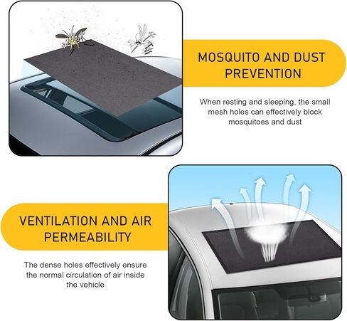 Car Sunroof Sun Shade, 39" x 25.5" Magnetic Screen Moon Roof Breathable Mesh Cover, Quick Install Sunproof Protection Cover, Universal Sun Protection for Moonroof and Side Window for Cars in Saudi Arabia