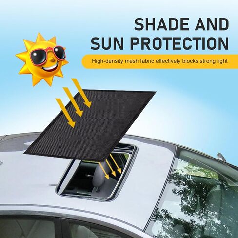 Car Sunroof Sun Shade, 39" x 25.5" Magnetic Screen Moon Roof Breathable Mesh Cover, Quick Install Sunproof Protection Cover, Universal Sun Protection for Moonroof and Side Window for Cars in Saudi Arabia