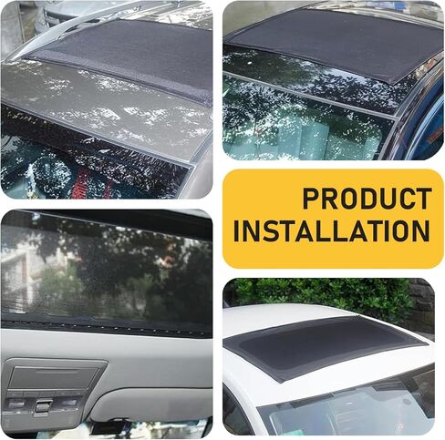 Car Sunroof Sun Shade, 39" x 25.5" Magnetic Screen Moon Roof Breathable Mesh Cover, Quick Install Sunproof Protection Cover, Universal Sun Protection for Moonroof and Side Window for Cars in Saudi Arabia