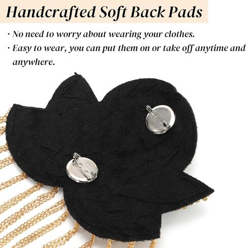 4 Pack Tassel Shoulder Epaulette, Metal Codplay Epaulet Pads with Pins, Beaded Chain Shoulder Boards Badge Brooch for Men Women Uniform Costume in Saudi Arabia