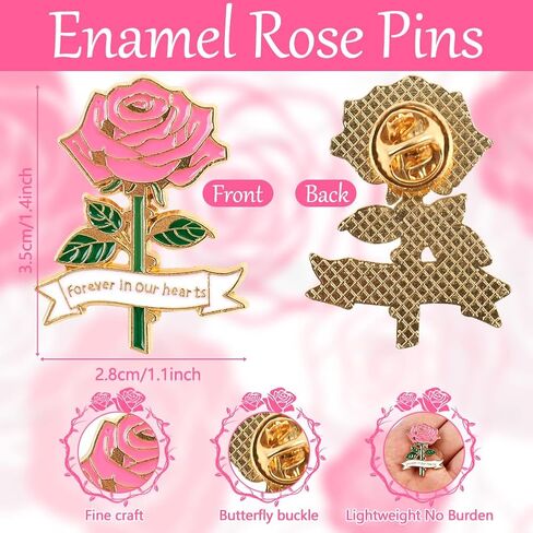 30 قطعة دبوس تذكاري على شكل وردة لضيوف الجنازة - بروش من المينا للتعاطف المسيحي للحداد والاحتفال بالحياة in Kuwait