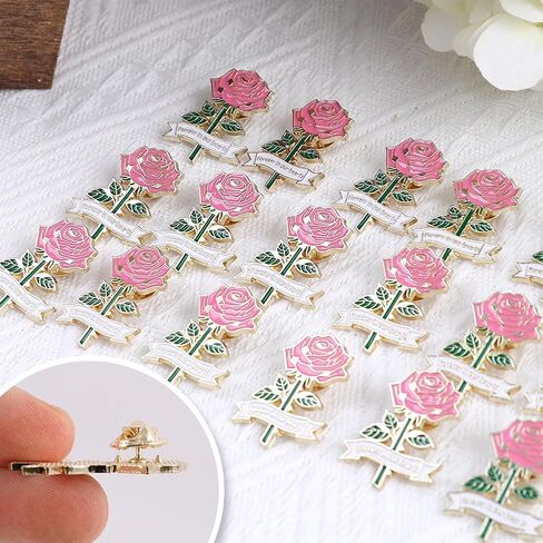 30 قطعة دبوس تذكاري على شكل وردة لضيوف الجنازة - بروش من المينا للتعاطف المسيحي للحداد والاحتفال بالحياة in Kuwait