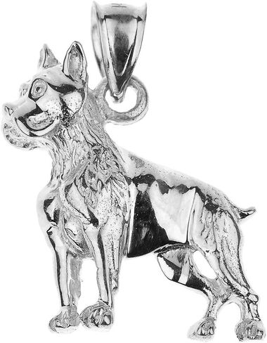 Artist Unknown Polished 925 Sterling Silver Boxer Dog Charm Pendant in Saudi Arabia