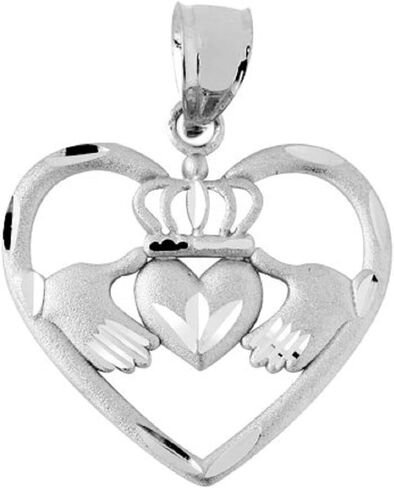 Sterling Silver Claddagh Heart Pendant in Saudi Arabia