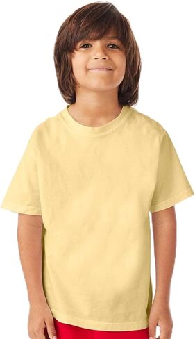 Hanes Boys ComfortWash Garment-Dyed T-Shirt, XL, Summer Squash Yellow in Saudi Arabia