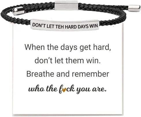Dont Let The Hard Days Win Bracelet Remember Who The F You Are Bracelet God Is In Control Bracelets Let Them Bracelets Just Breathe Jewelry Gifts in Saudi Arabia