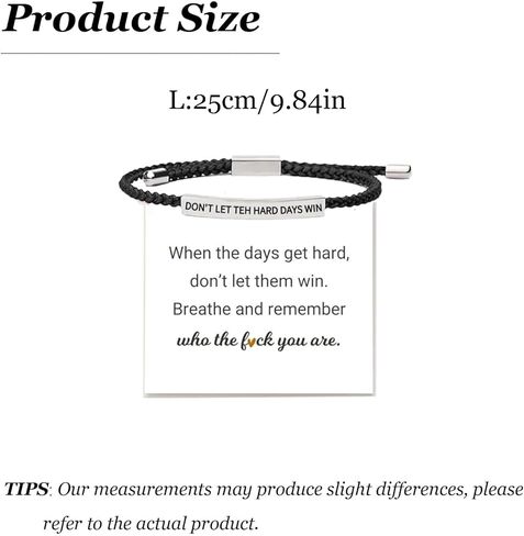 Dont Let The Hard Days Win Bracelet Remember Who The F You Are Bracelet God Is In Control Bracelets Let Them Bracelets Just Breathe Jewelry Gifts in Saudi Arabia