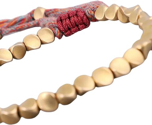 Tibetan Buddhist Braided Cotton Brass Beads Lucky Rope Bracelet For Women Men Thread Bracelets Braided Cotton Copper Beads Rope Bracelet Bangle Gift in Saudi Arabia