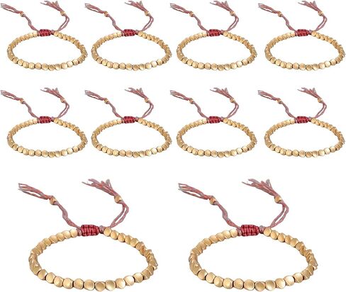 Tibetan Buddhist Braided Cotton Brass Beads Lucky Rope Bracelet For Women Men Thread Bracelets Braided Cotton Copper Beads Rope Bracelet Bangle Gift in Saudi Arabia