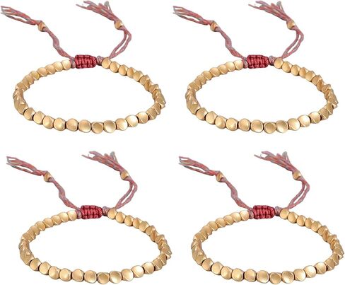 Tibetan Buddhist Braided Cotton Brass Beads Lucky Rope Bracelet For Women Men Thread Bracelets Braided Cotton Copper Beads Rope Bracelet Bangle Gift in Saudi Arabia