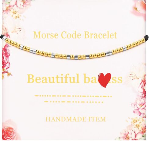 HyperFun Morse Code Bracelets For Women Inspirational Friendship Gifts Cute Adjustable Bracelets For Mother Daughter Sister Aunt Friend Her in Saudi Arabia