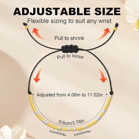 HyperFun Morse Code Bracelets For Women Inspirational Friendship Gifts Cute Adjustable Bracelets For Mother Daughter Sister Aunt Friend Her in Saudi Arabia