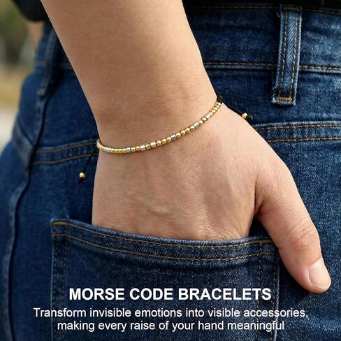HyperFun Morse Code Bracelets For Women Inspirational Friendship Gifts Cute Adjustable Bracelets For Mother Daughter Sister Aunt Friend Her in Saudi Arabia