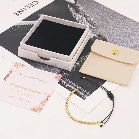 HyperFun Morse Code Bracelets For Women Inspirational Friendship Gifts Cute Adjustable Bracelets For Mother Daughter Sister Aunt Friend Her in Saudi Arabia