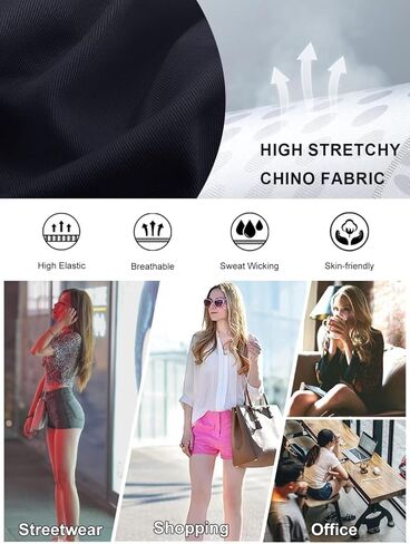 مجموعة شورتات جينز نسائية قابلة للتمدد - تتضمن قطعة واحدة من شورتات الدينيم النسائية السوداء وقطعة واحدة من شورتات كارجو صغيرة من الجينز باللون الأخضر العسكري، مقاس كبير in Kuwait