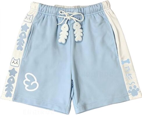 Women’s Kawaii Pet Print Shorts, Casual Drawstring Elastic Waist Shorts with Animal Motif, Lightweight Streetwear in Saudi Arabia