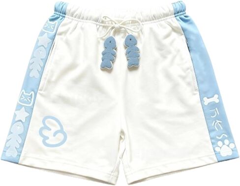 Women’s Kawaii Pet Print Shorts, Casual Drawstring Elastic Waist Shorts with Animal Motif, Lightweight Streetwear in Saudi Arabia