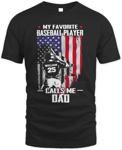NAZENTI Personalized Baseball Dad Shirts for Men, Custom Baseball Dad Outfits, Fathers Day, for Papa in Saudi Arabia