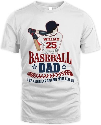 NAZENTI Personalized Baseball Dad Shirts for Men, Custom Baseball Dad Outfits, Fathers Day, for Papa in Saudi Arabia