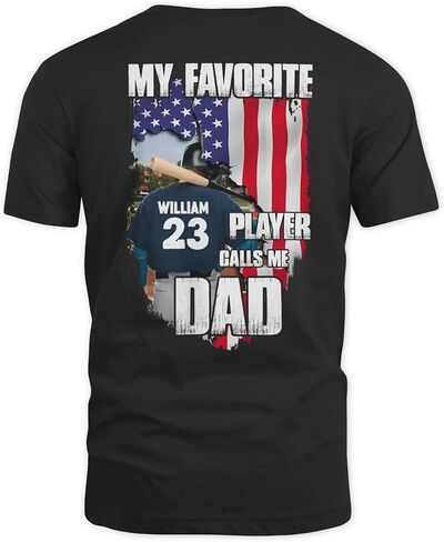 NAZENTI Personalized Baseball Dad Shirts for Men, Custom Baseball Dad Outfits, Fathers Day, for Papa in Saudi Arabia