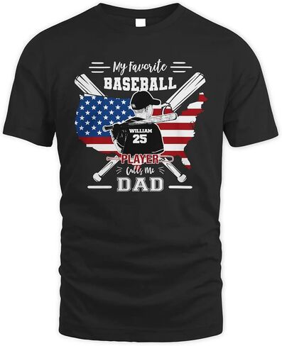 NAZENTI Personalized Baseball Dad Shirts for Men, Custom Baseball Dad Outfits, Fathers Day, for Papa in Saudi Arabia