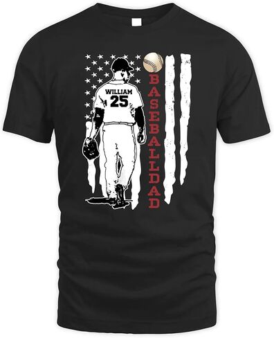 NAZENTI Personalized Baseball Dad Shirts for Men, Custom Baseball Dad Outfits, Fathers Day, for Papa in Saudi Arabia