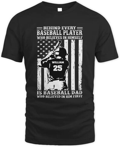 NAZENTI Personalized Baseball Dad Shirts for Men, Custom Baseball Dad Outfits, Fathers Day, for Papa in Saudi Arabia