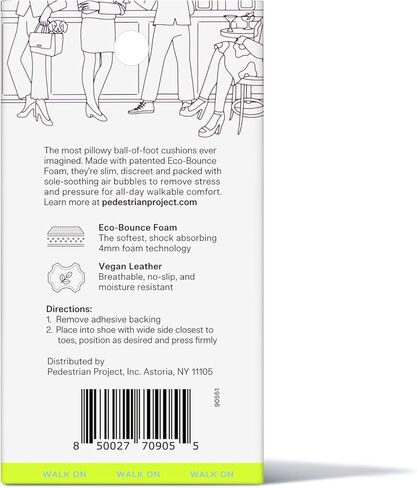 وسائد أحذية Pedestrian Project® - وسائد ممتازة لمقدمة القدم للكعب والأحذية المسطحة، وبطانات مشط القدم للنساء والرجال، وحشوات أحذية جلدية نباتية مع رغوة صديقة للبيئة - راحة طوال اليوم وتخفيف الضغط in Kuwait