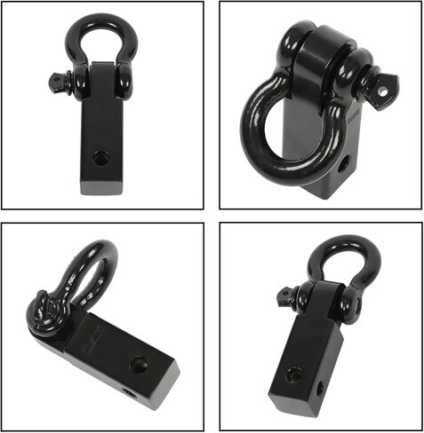 LABLT Tow Hitch Receiver 2", 45,000 Lbs Break Strength Shackle Hitch Receiver with 5/8" Hitch Pin, 3/4 D Ring Shackle, Towing Accessories for Truck Trailer Recovery Off-Road Black in Saudi Arabia