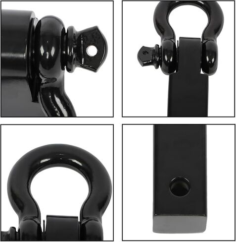 LABLT Tow Hitch Receiver 2", 45,000 Lbs Break Strength Shackle Hitch Receiver with 5/8" Hitch Pin, 3/4 D Ring Shackle, Towing Accessories for Truck Trailer Recovery Off-Road Black in Saudi Arabia