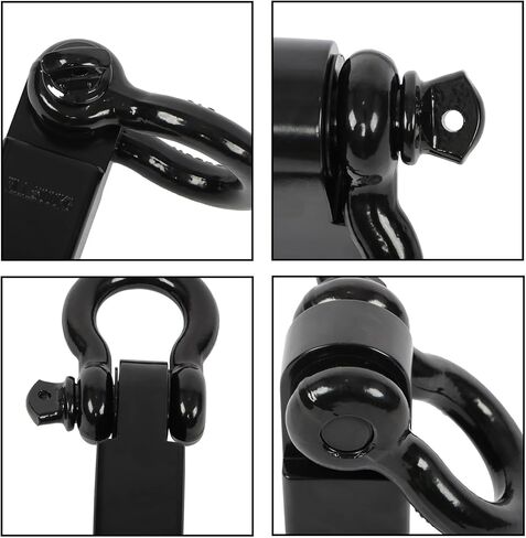 LABLT Tow Hitch Receiver 2", 45,000 Lbs Break Strength Shackle Hitch Receiver with 5/8" Hitch Pin, 3/4 D Ring Shackle, Towing Accessories for Truck Trailer Recovery Off-Road Black in Saudi Arabia