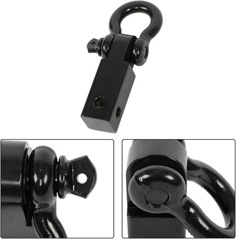 LABLT Tow Hitch Receiver 2", 45,000 Lbs Break Strength Shackle Hitch Receiver with 5/8" Hitch Pin, 3/4 D Ring Shackle, Towing Accessories for Truck Trailer Recovery Off-Road Black in Saudi Arabia