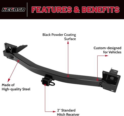 HECASA Class 3 Trailer Hitch متوافق مع 2018-2024 Buick Enclave 2018-2023 Chevy شيفروليه ترافيرس Trailer Tow Hitch 2 بوصة، أسود، NN2148 in Saudi Arabia